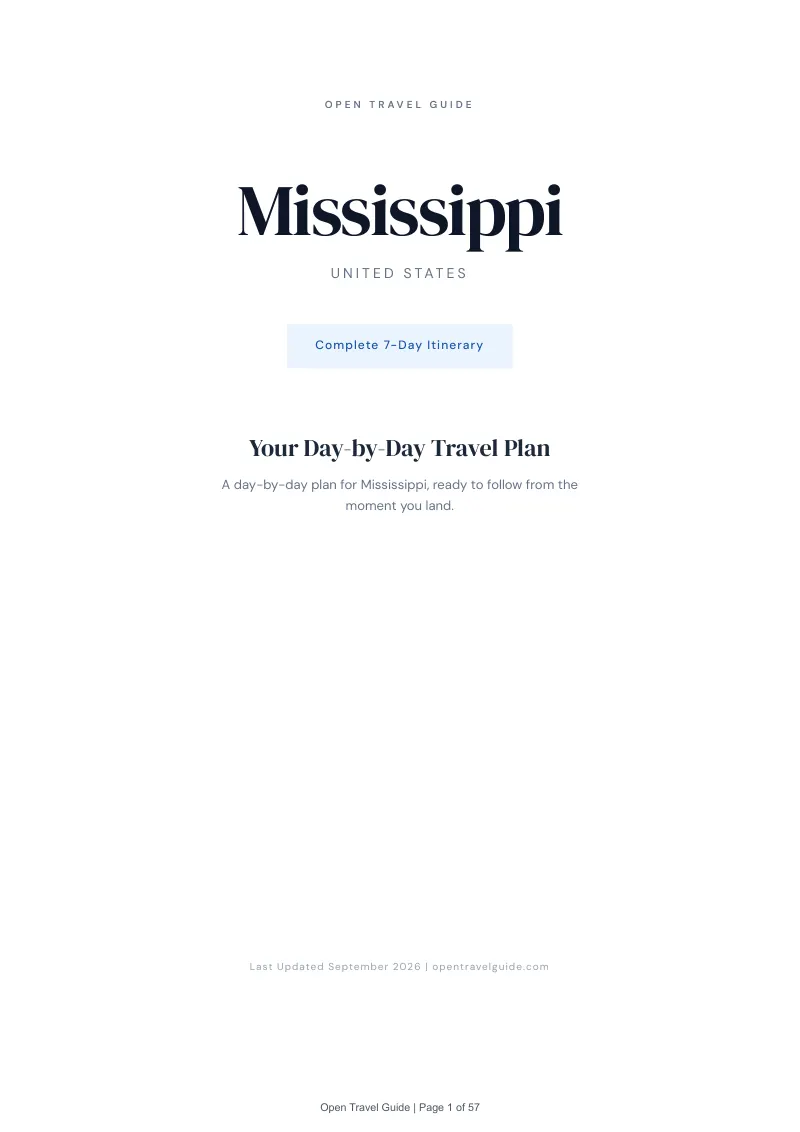Mississippi Complete Travel Bundle: 7-day itinerary · Cover