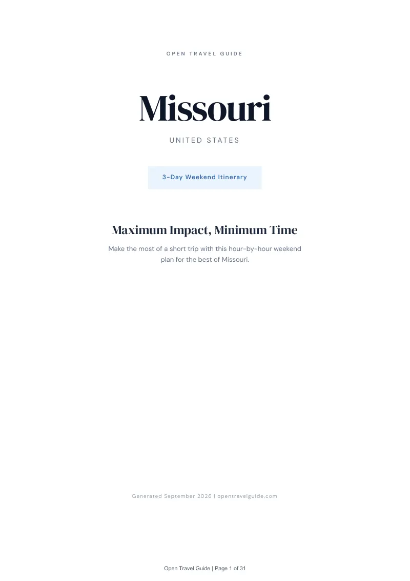 Missouri Complete Travel Bundle: 3-day itinerary · Cover