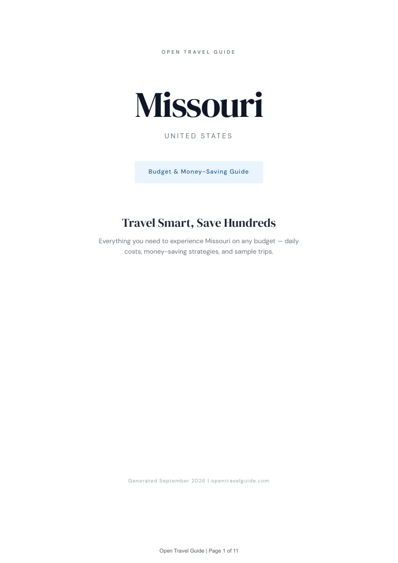 Missouri Complete Travel Bundle: Budget guide · Cover