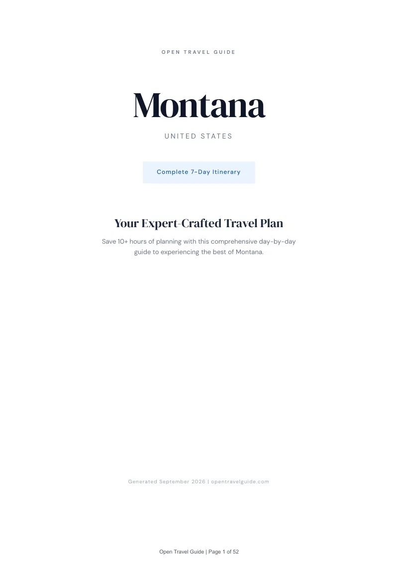 Montana Complete Travel Bundle: 7-day itinerary · Cover