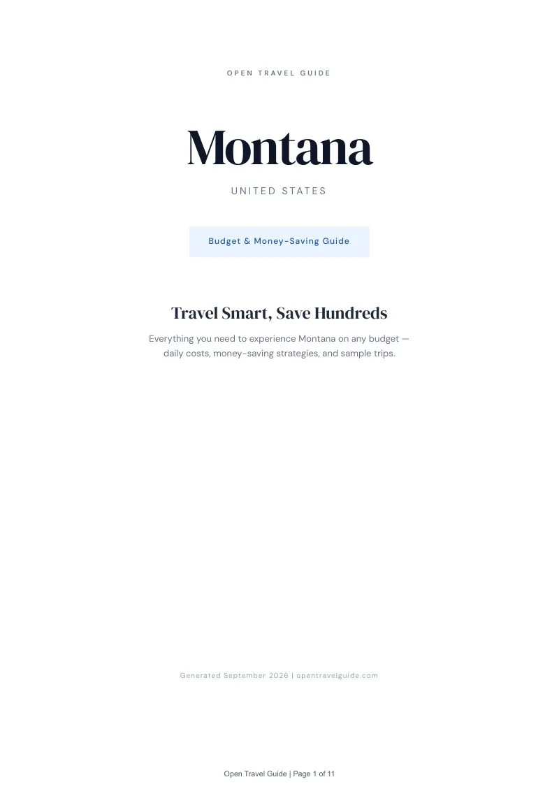 Montana Complete Travel Bundle: Budget guide · Cover
