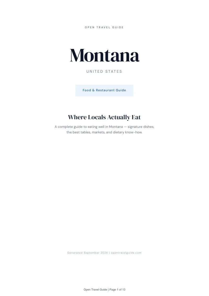 Montana Complete Travel Bundle: Food guide · Cover