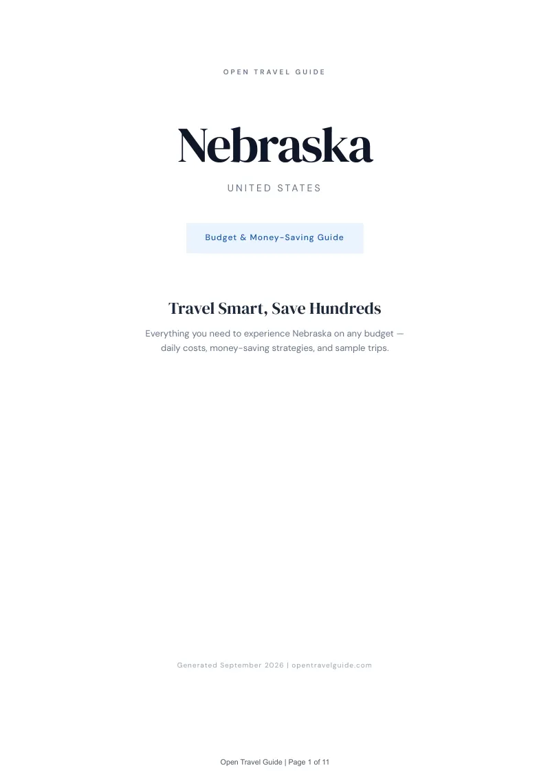 Nebraska Complete Travel Bundle: Budget guide · Cover