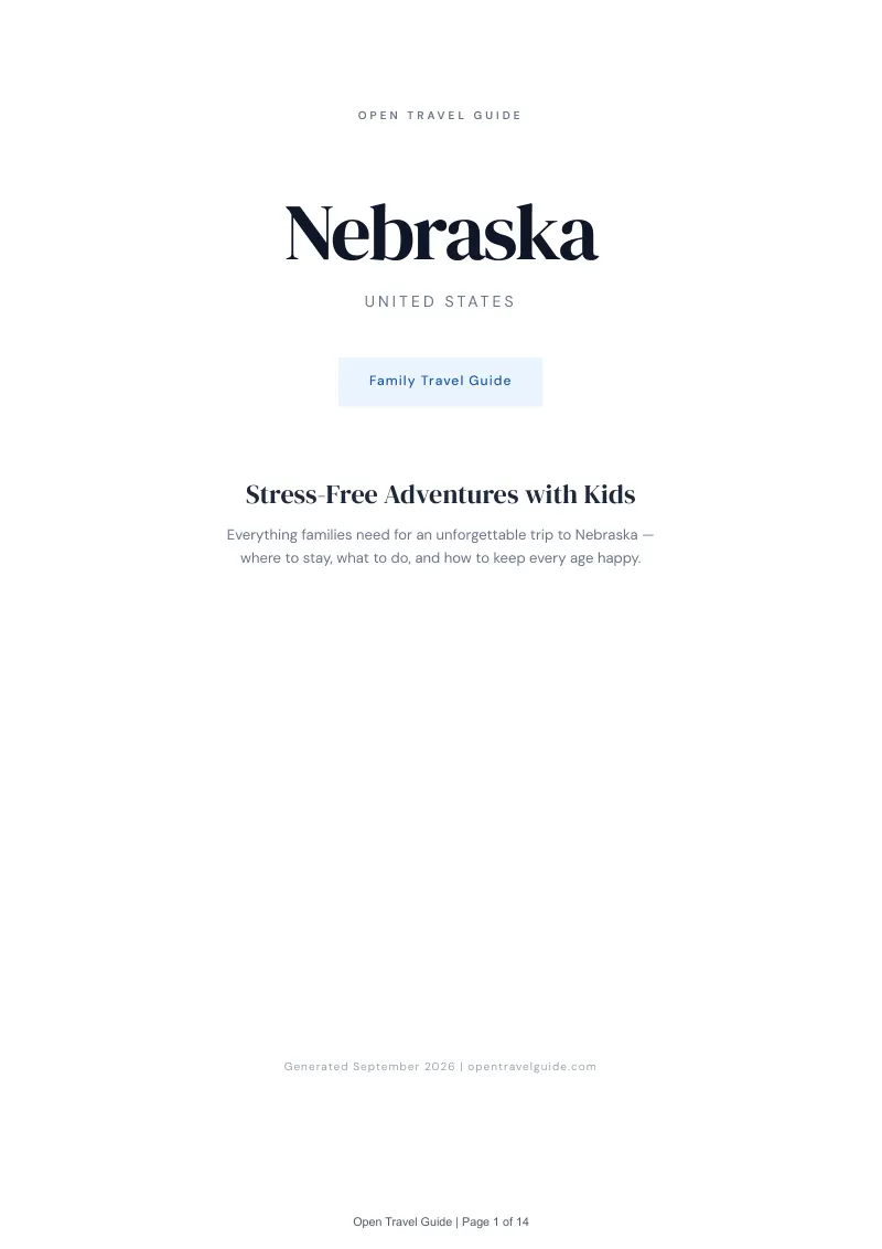 Nebraska Complete Travel Bundle: Family guide · Cover