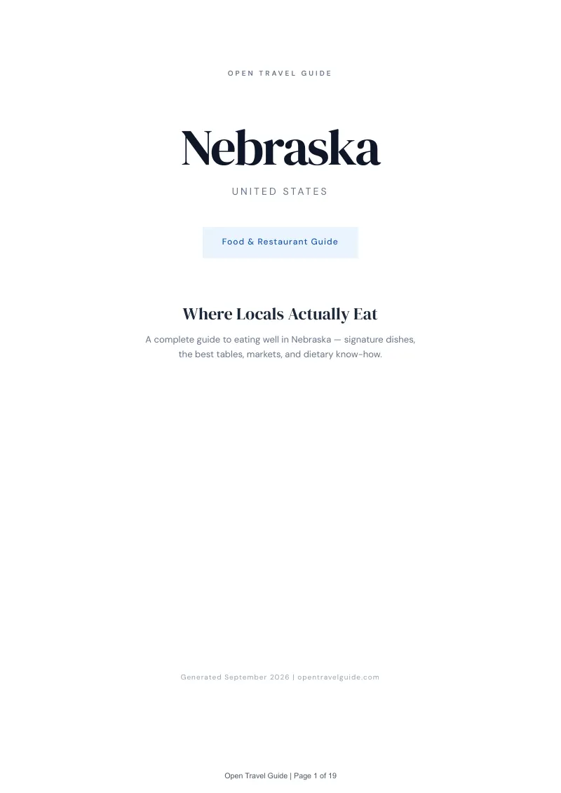 Nebraska Complete Travel Bundle: Food guide · Cover