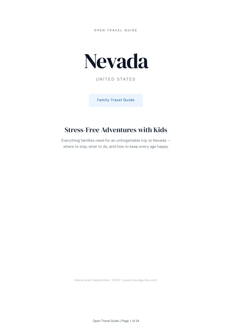 Nevada Complete Travel Bundle: Family guide · Cover