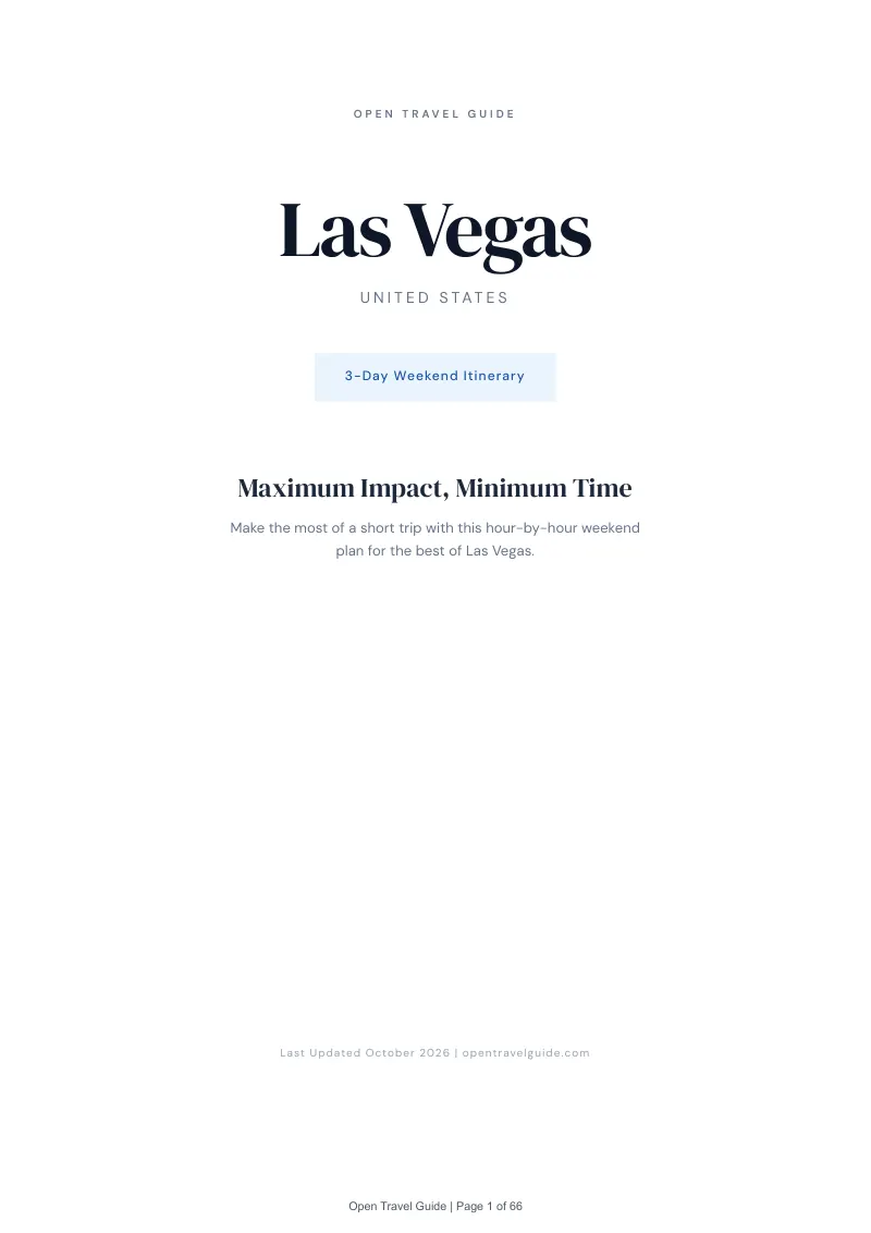 Las Vegas 3-Day Weekend Itinerary: Cover