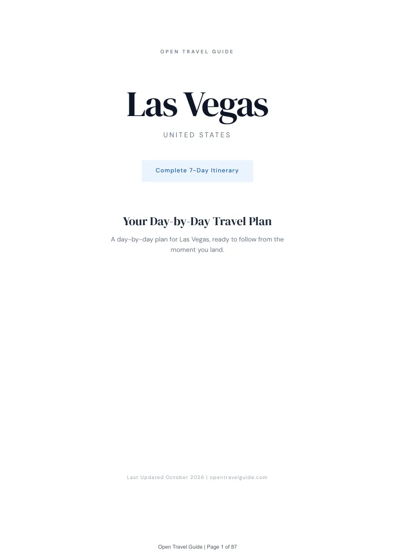Las Vegas 7-Day Itinerary: Cover