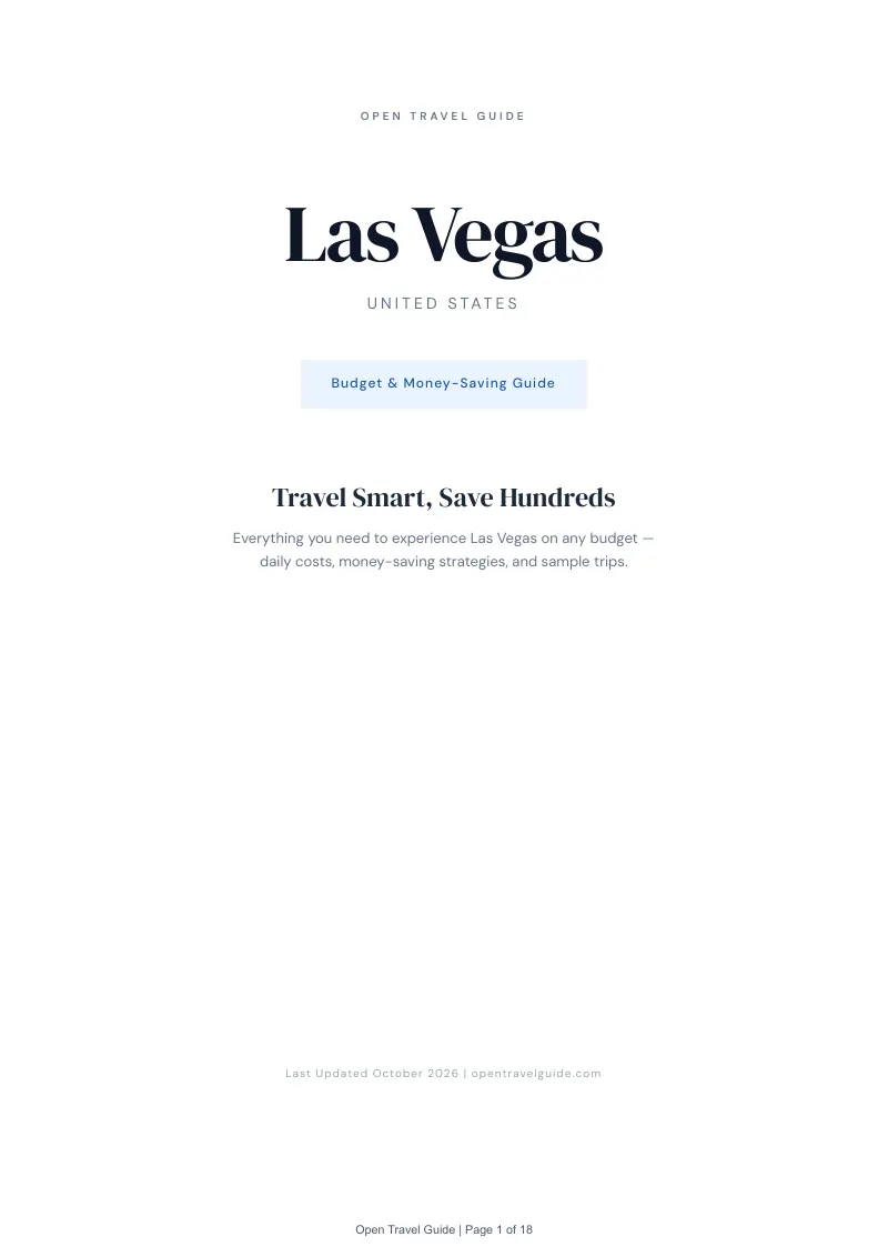 Las Vegas Budget & Money-Saving Guide: Cover