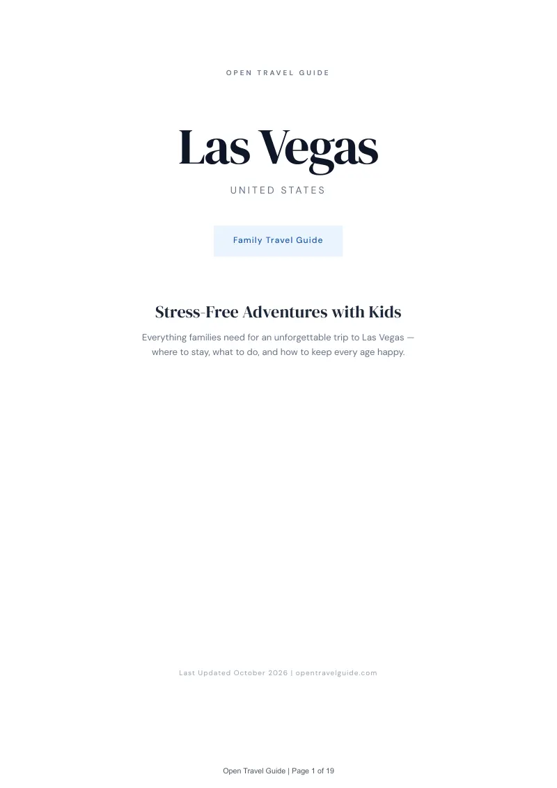 Las Vegas Family Travel Guide: Cover