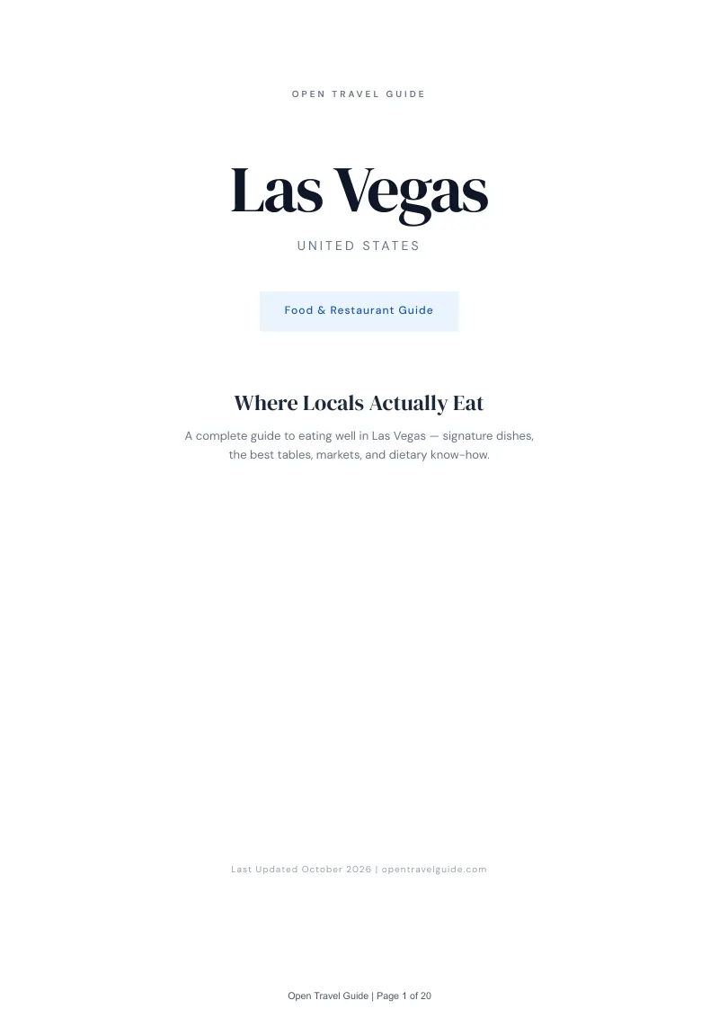 Las Vegas Food & Restaurant Guide: Cover
