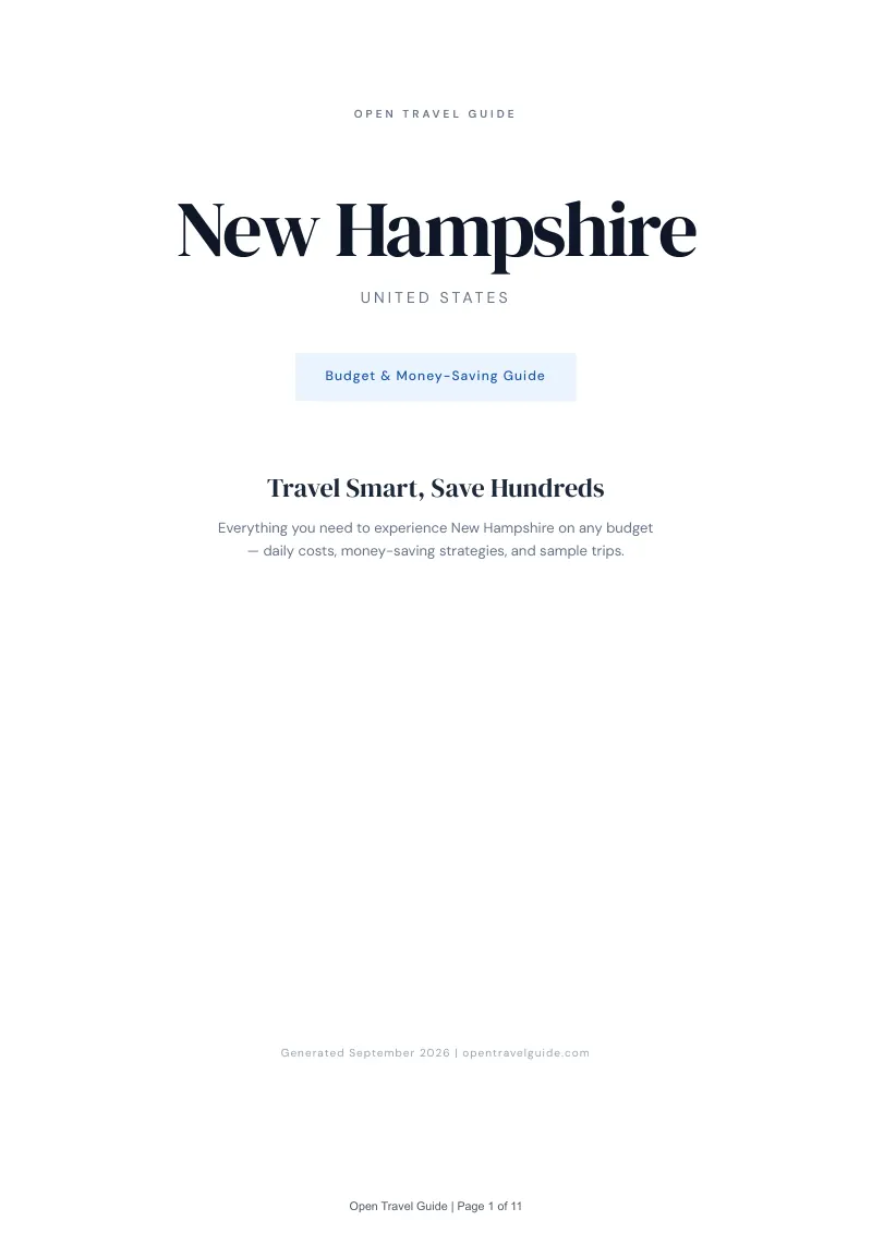 New Hampshire Complete Travel Bundle: Budget guide · Cover