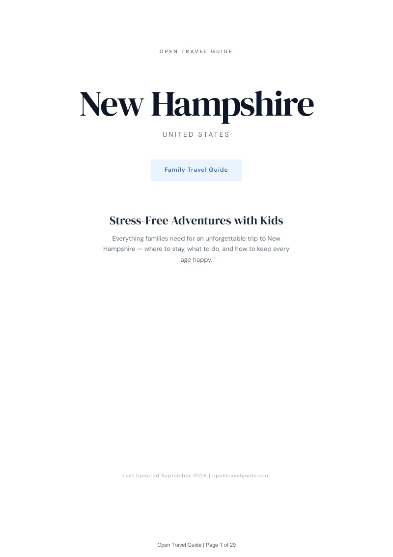 New Hampshire Complete Travel Bundle: Family guide · Cover