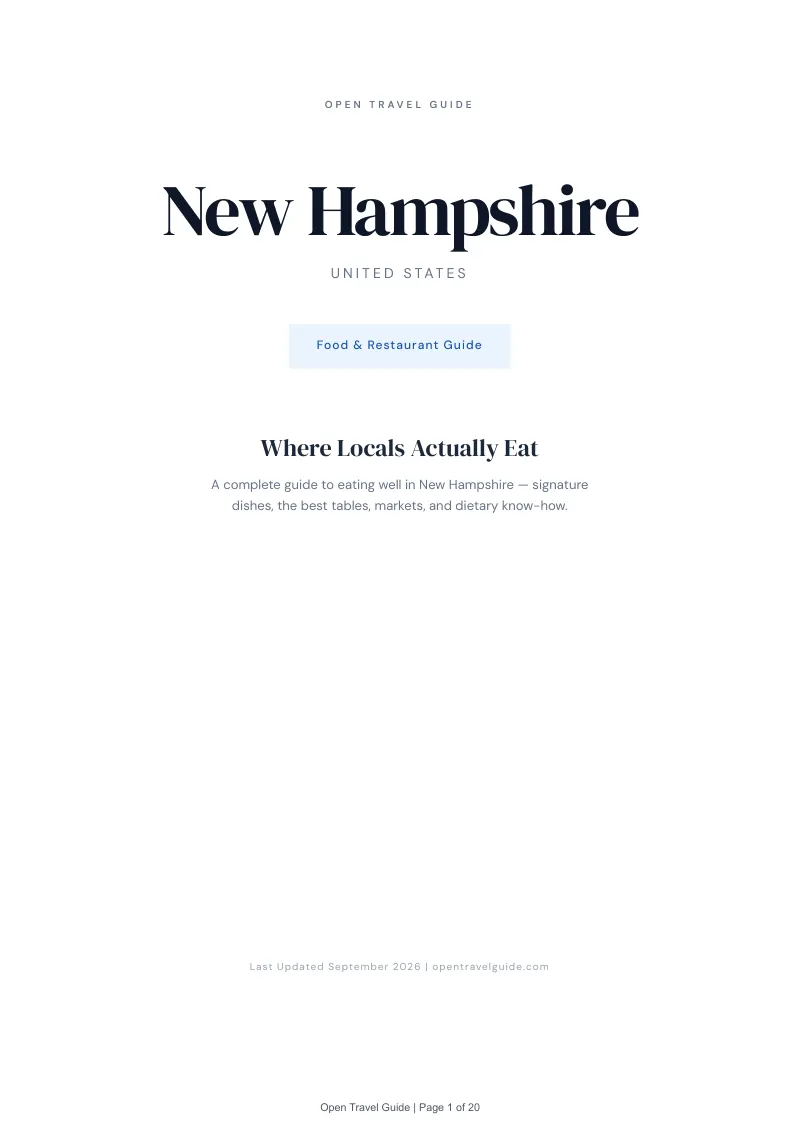 New Hampshire Complete Travel Bundle: Food guide · Cover