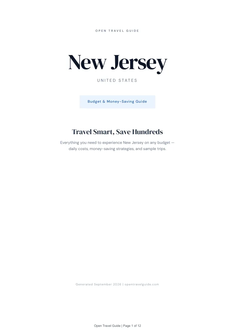 New Jersey Complete Travel Bundle: Budget guide · Cover