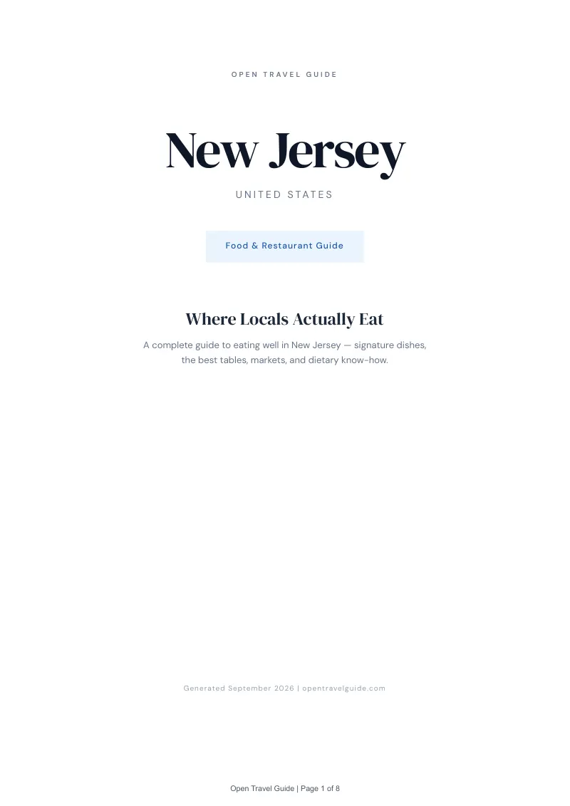 New Jersey Complete Travel Bundle: Food guide · Cover