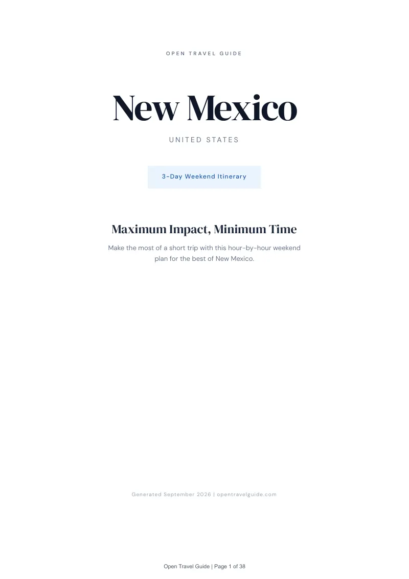 New Mexico Complete Travel Bundle: 3-day itinerary · Cover