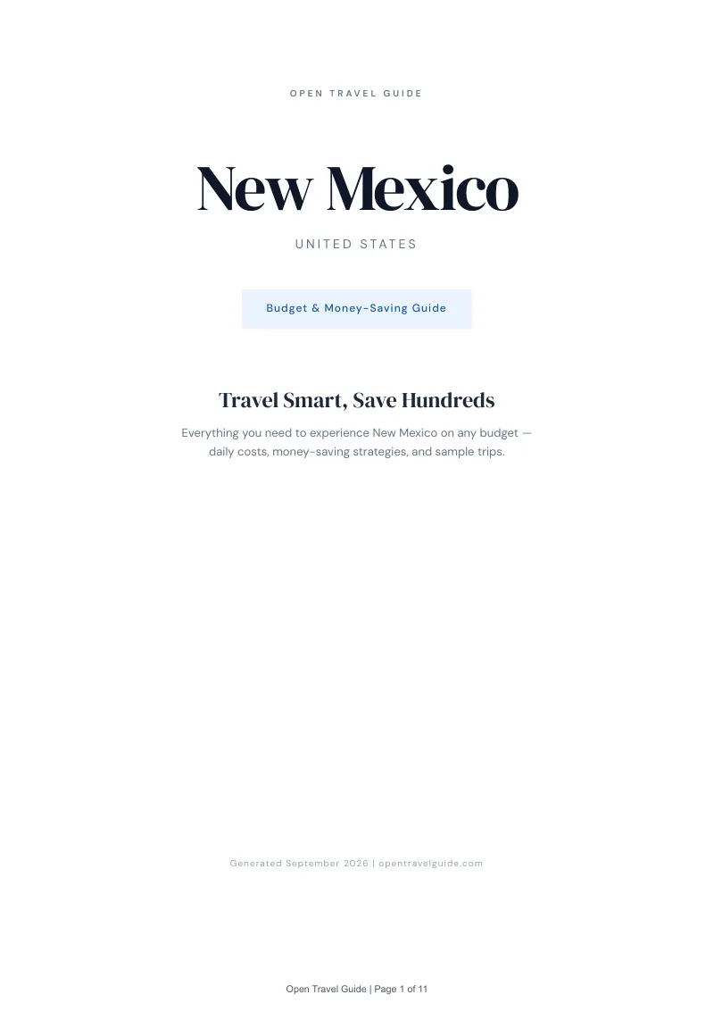 New Mexico Complete Travel Bundle: Budget guide · Cover