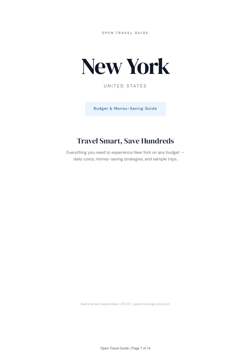 New York Complete Travel Bundle: Budget guide · Cover