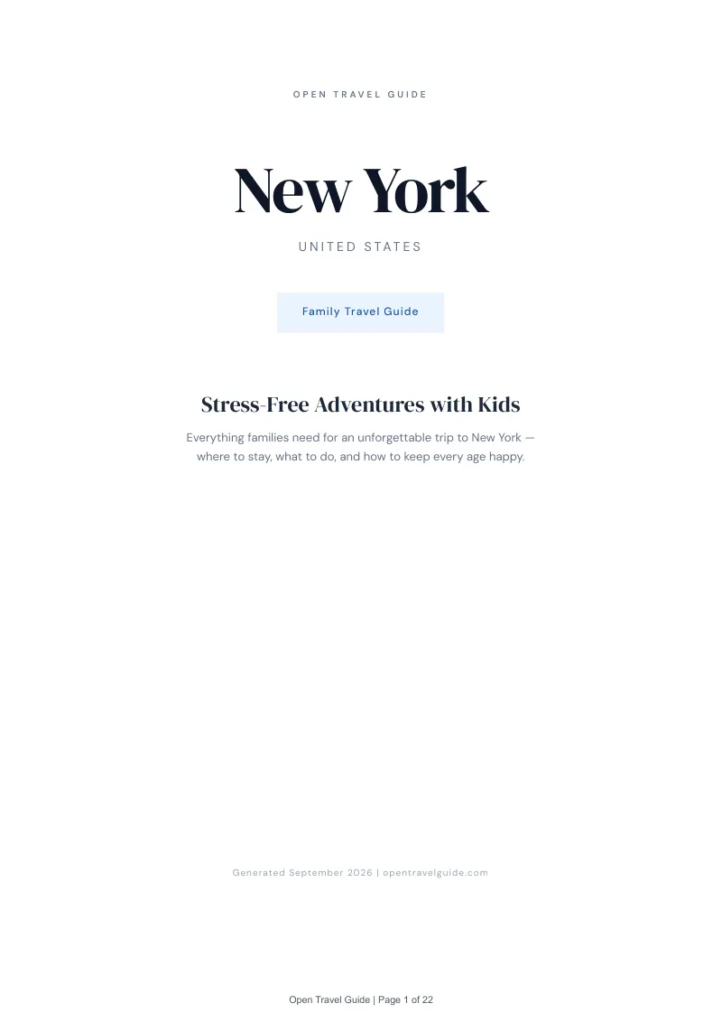 New York Complete Travel Bundle: Family guide · Cover