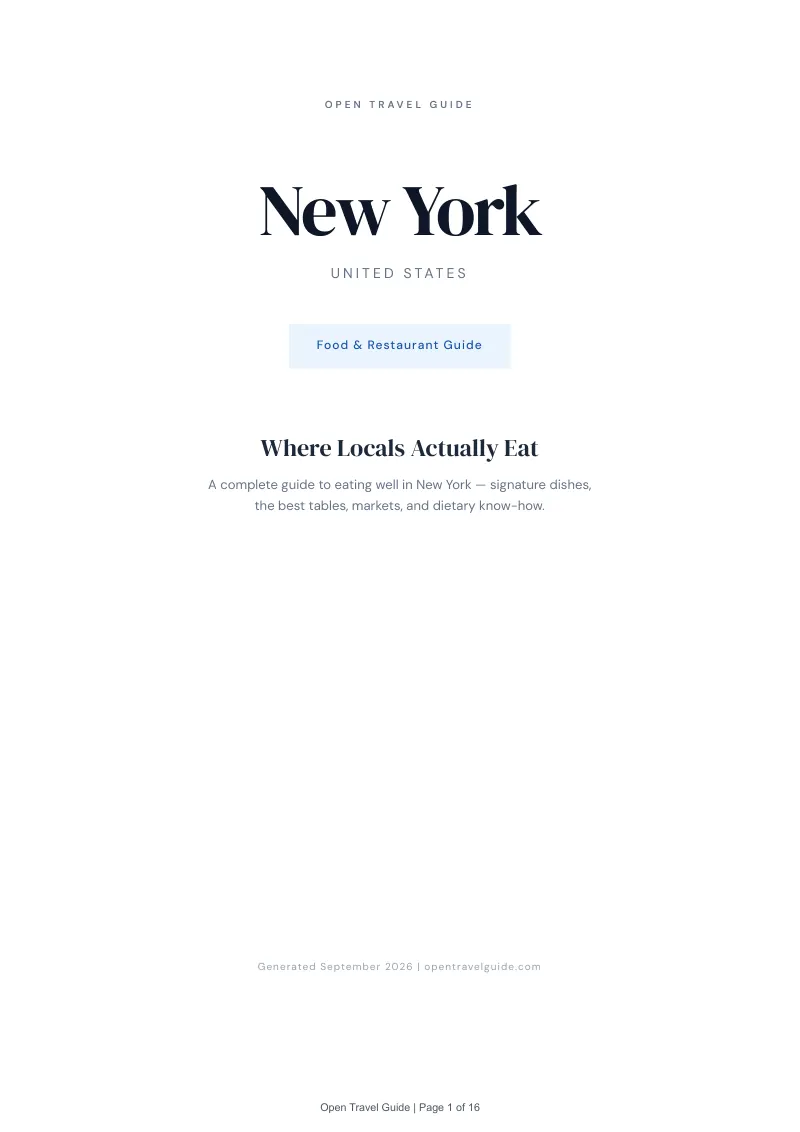New York Complete Travel Bundle: Food guide · Cover