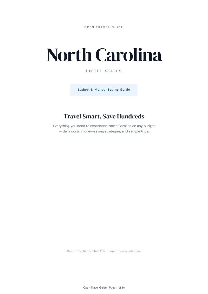 North Carolina Complete Travel Bundle: Budget guide · Cover
