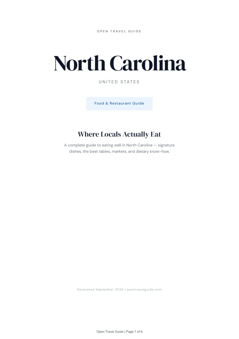 North Carolina Complete Travel Bundle: Food guide · Cover