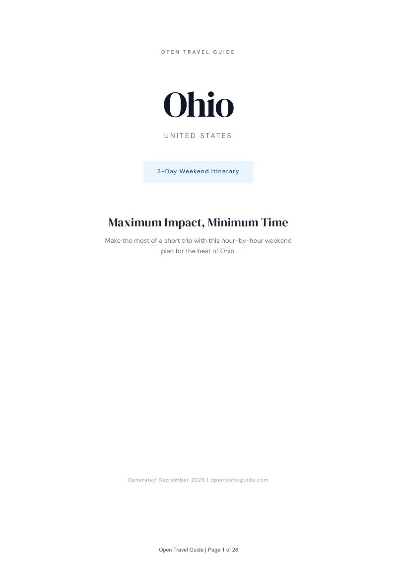 Ohio Complete Travel Bundle: 3-day itinerary · Cover