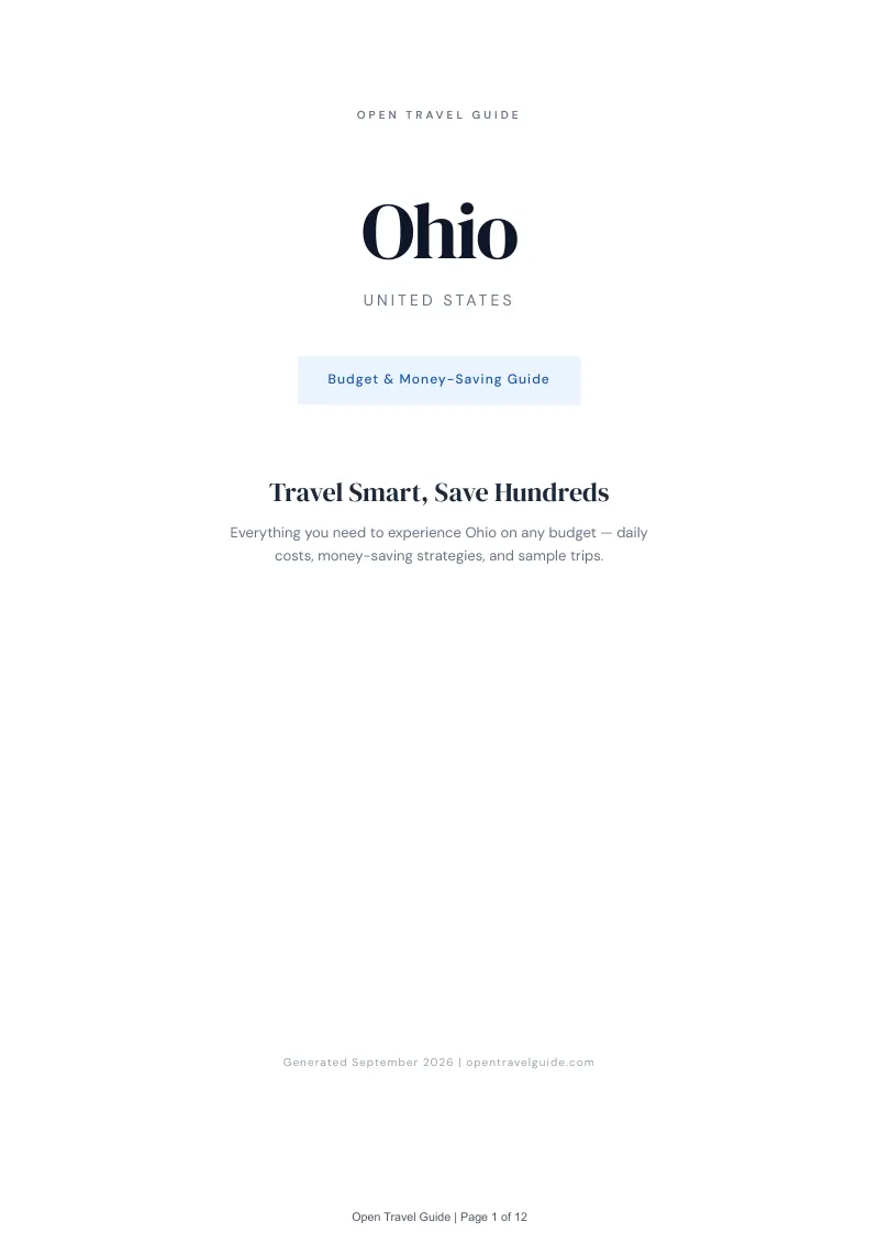 Ohio Complete Travel Bundle: Budget guide · Cover
