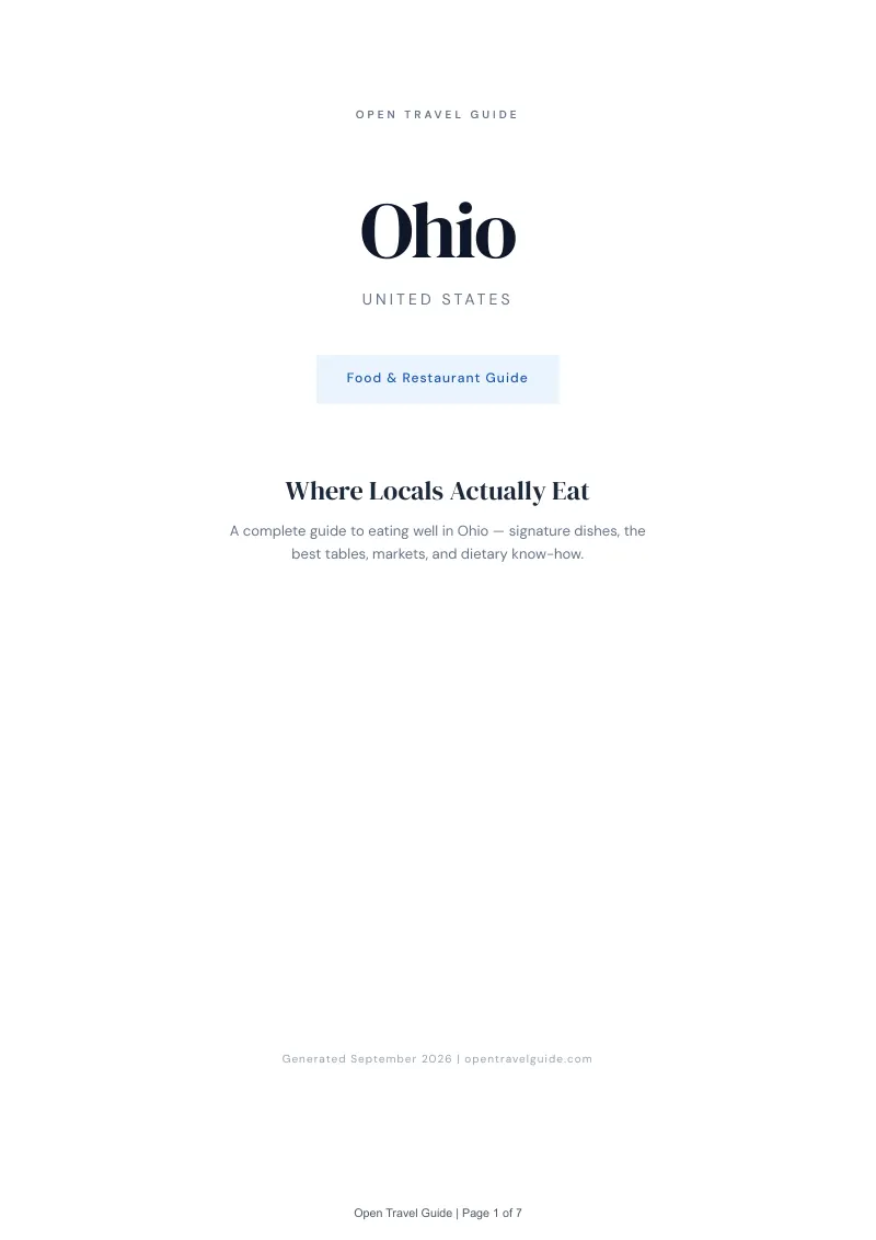 Ohio Complete Travel Bundle: Food guide · Cover