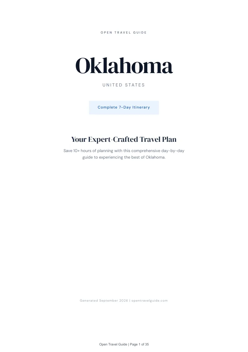 Oklahoma Complete Travel Bundle: 7-day itinerary · Cover