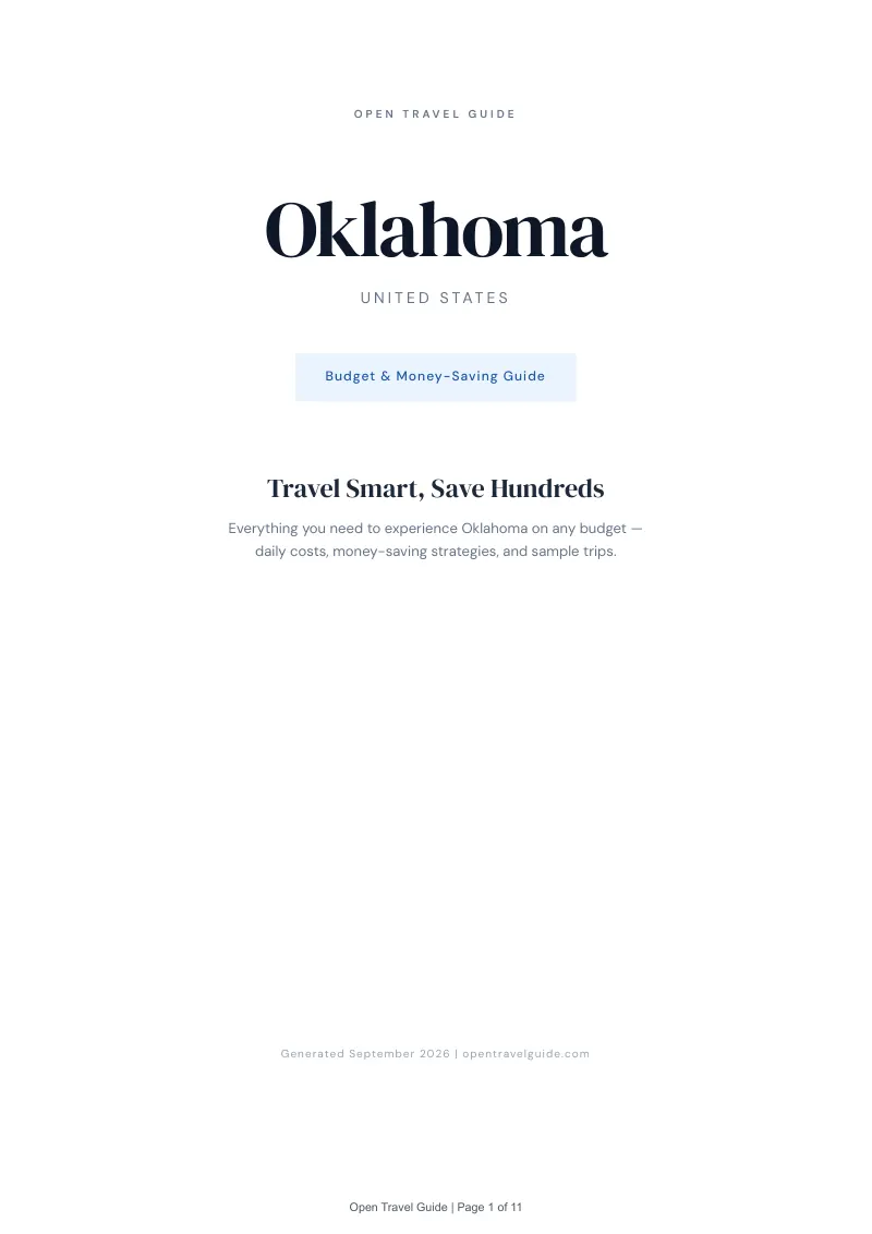 Oklahoma Complete Travel Bundle: Budget guide · Cover
