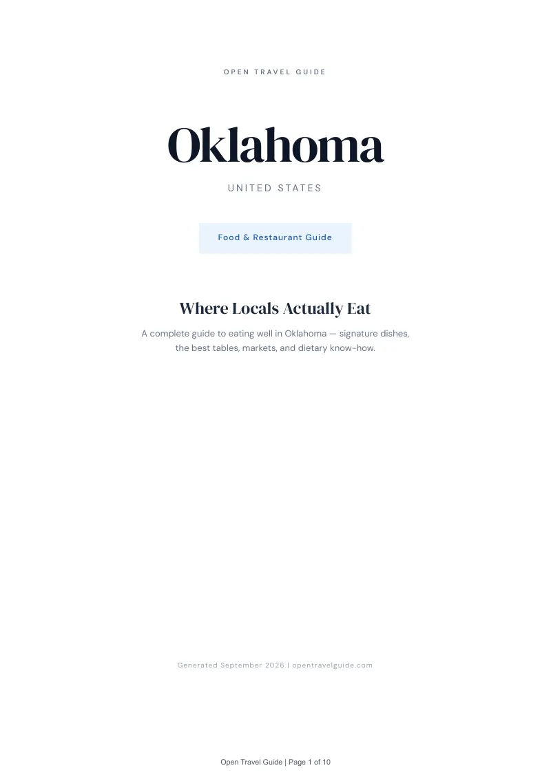 Oklahoma Complete Travel Bundle: Food guide · Cover