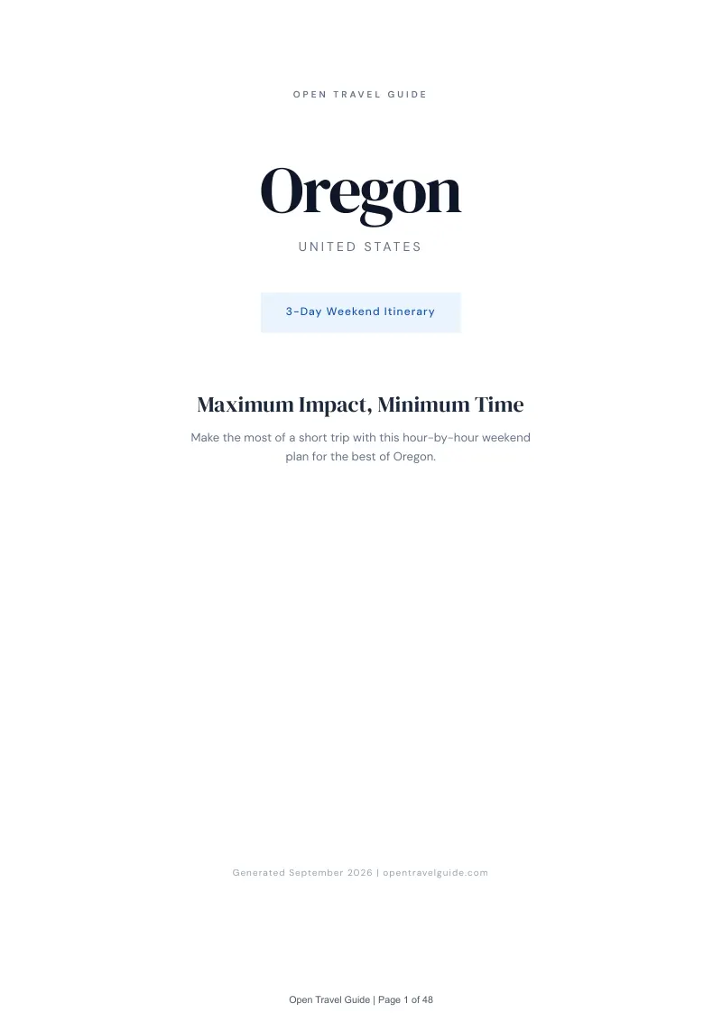 Oregon Complete Travel Bundle: 3-day itinerary · Cover