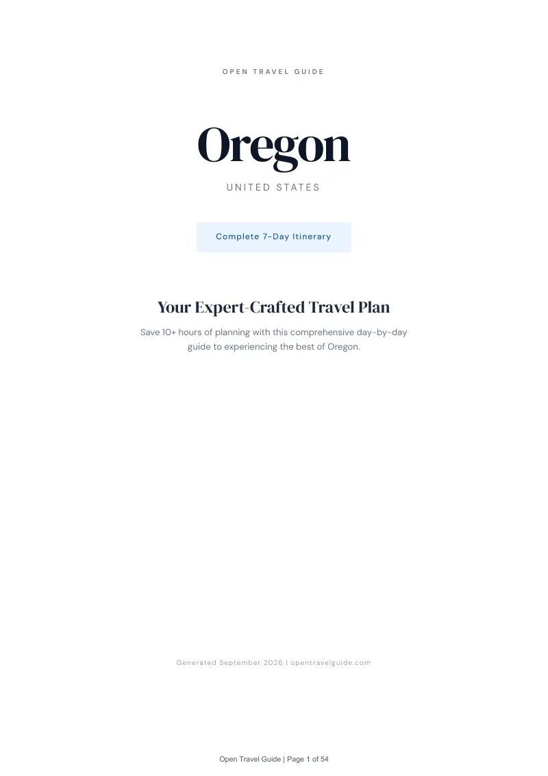 Oregon Complete Travel Bundle: 7-day itinerary · Cover