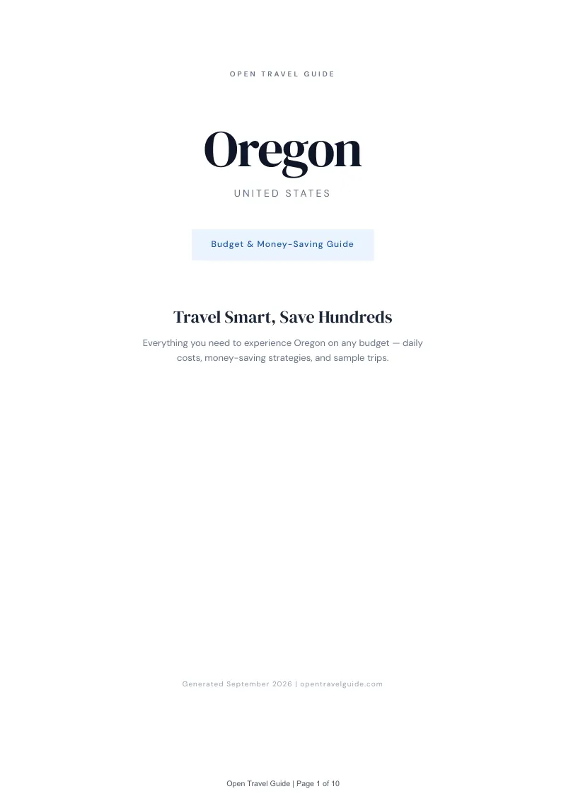 Oregon Complete Travel Bundle: Budget guide · Cover