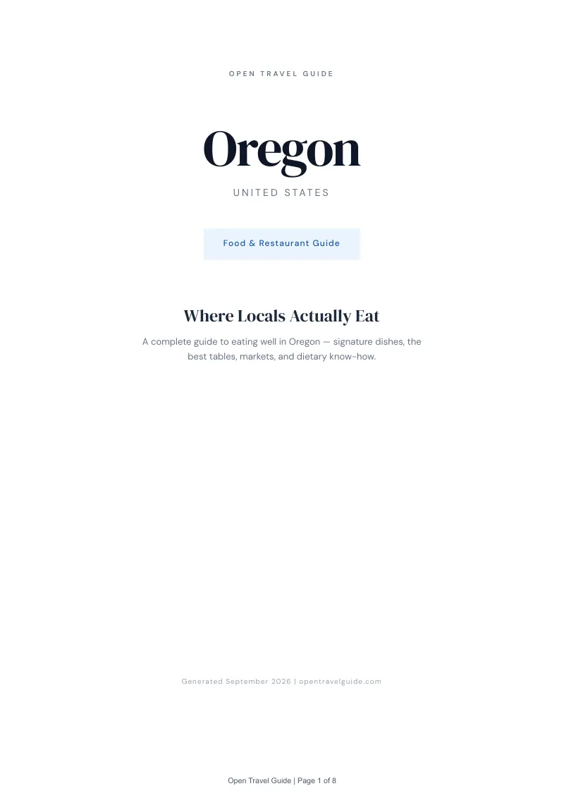 Oregon Complete Travel Bundle: Food guide · Cover