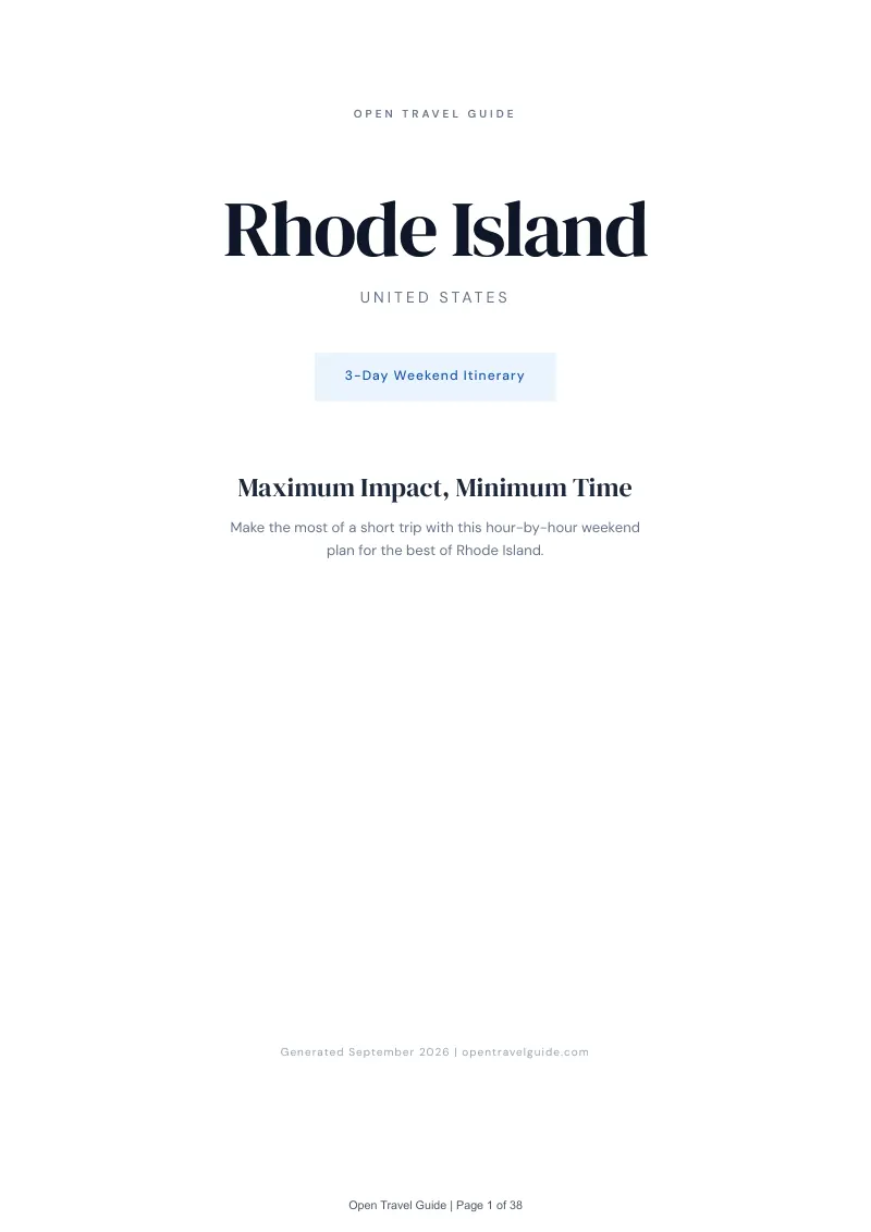 Rhode Island Complete Travel Bundle: 3-day itinerary · Cover