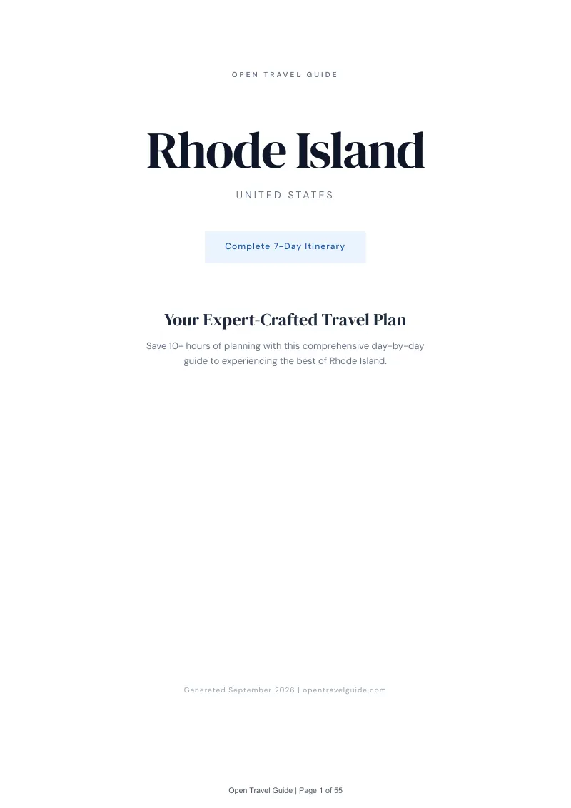 Rhode Island Complete Travel Bundle: 7-day itinerary · Cover
