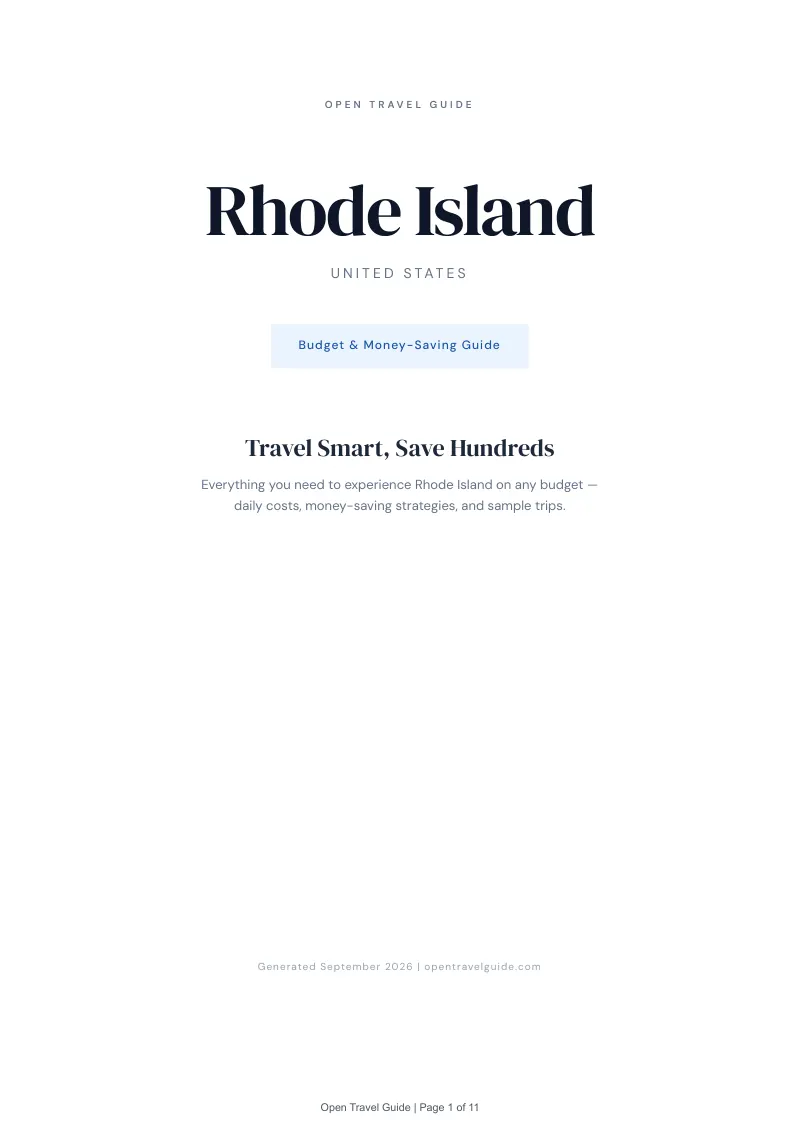 Rhode Island Complete Travel Bundle: Budget guide · Cover
