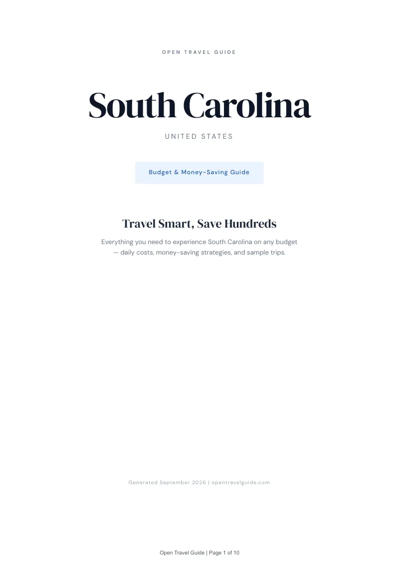 South Carolina Complete Travel Bundle: Budget guide · Cover