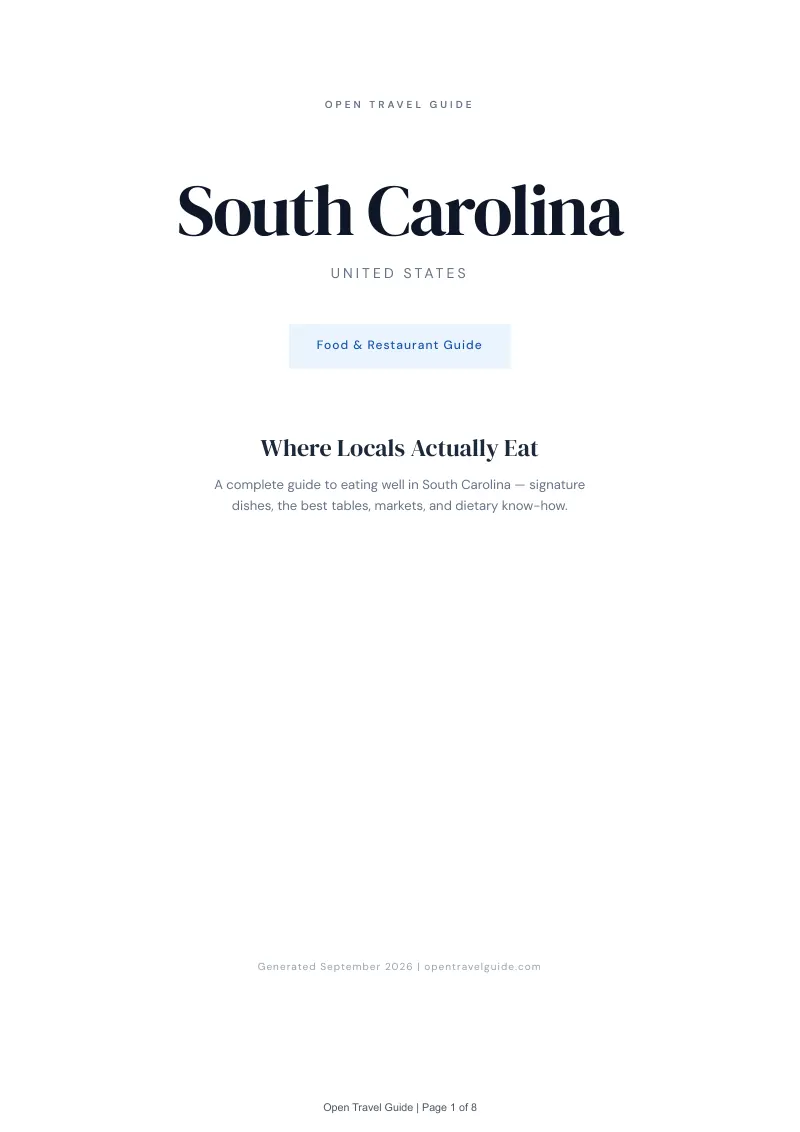 South Carolina Complete Travel Bundle: Food guide · Cover