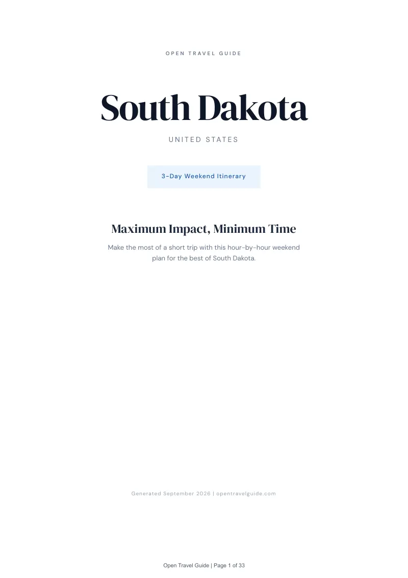 South Dakota Complete Travel Bundle: 3-day itinerary · Cover