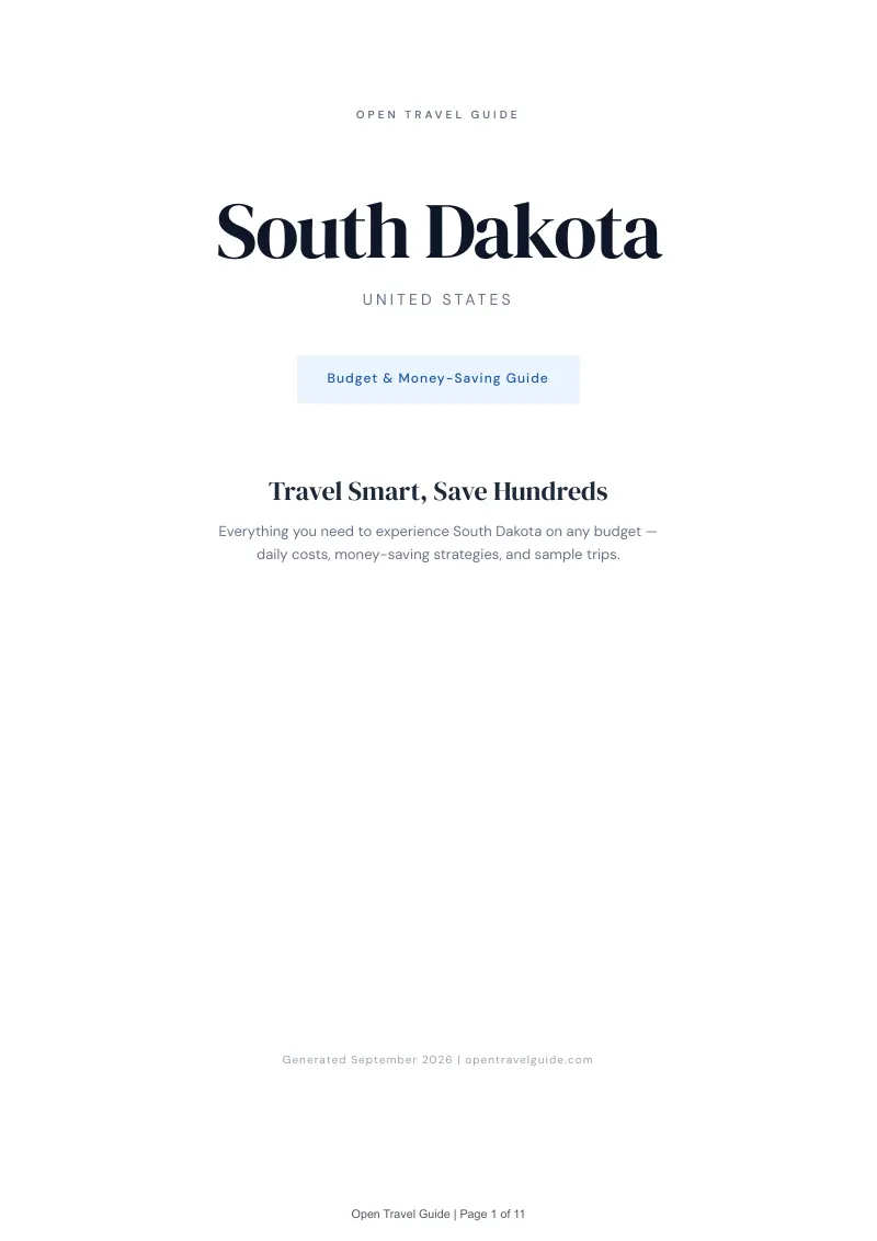 South Dakota Complete Travel Bundle: Budget guide · Cover