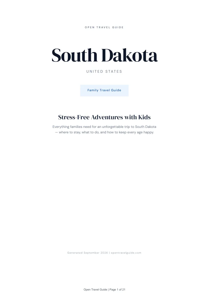 South Dakota Complete Travel Bundle: Family guide · Cover