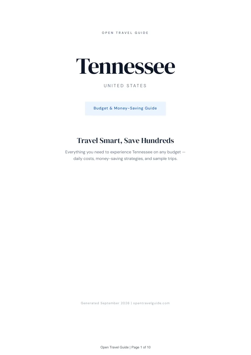 Tennessee Complete Travel Bundle: Budget guide · Cover