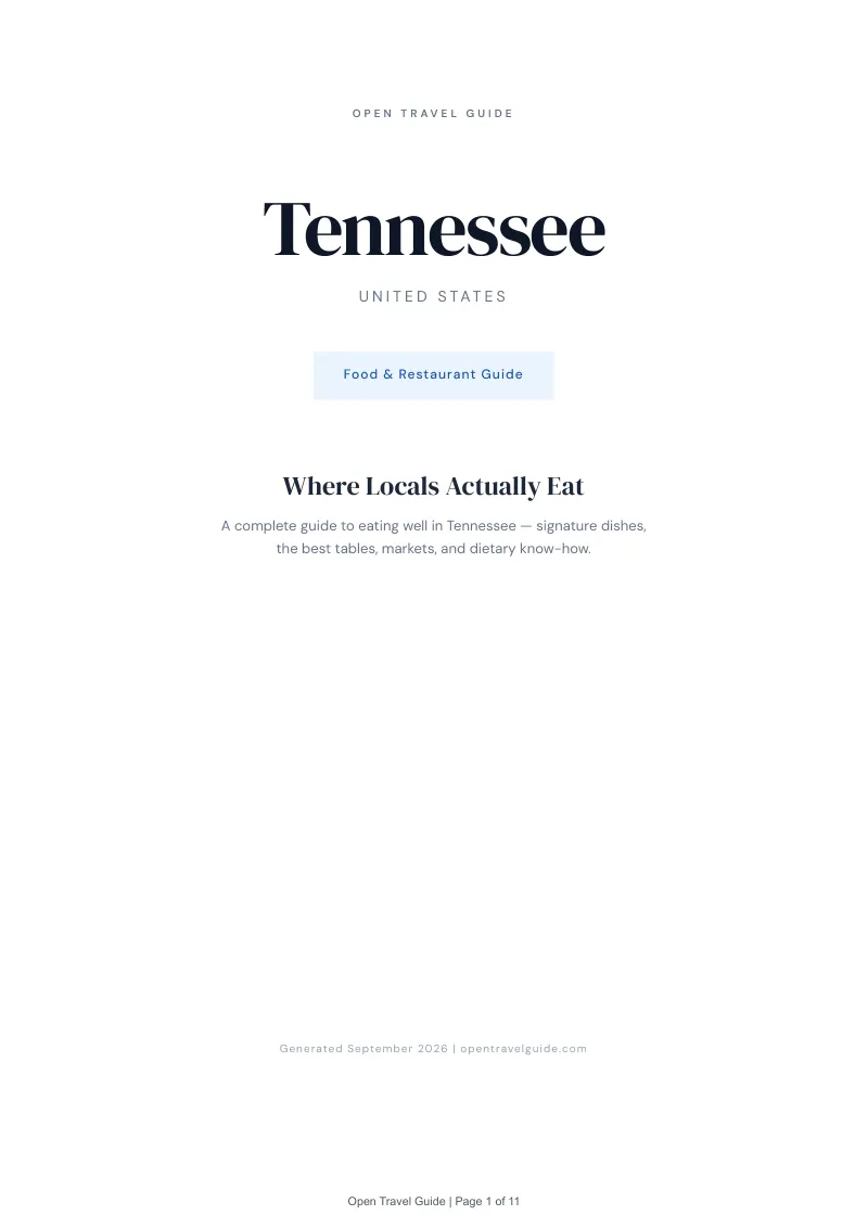 Tennessee Complete Travel Bundle: Food guide · Cover