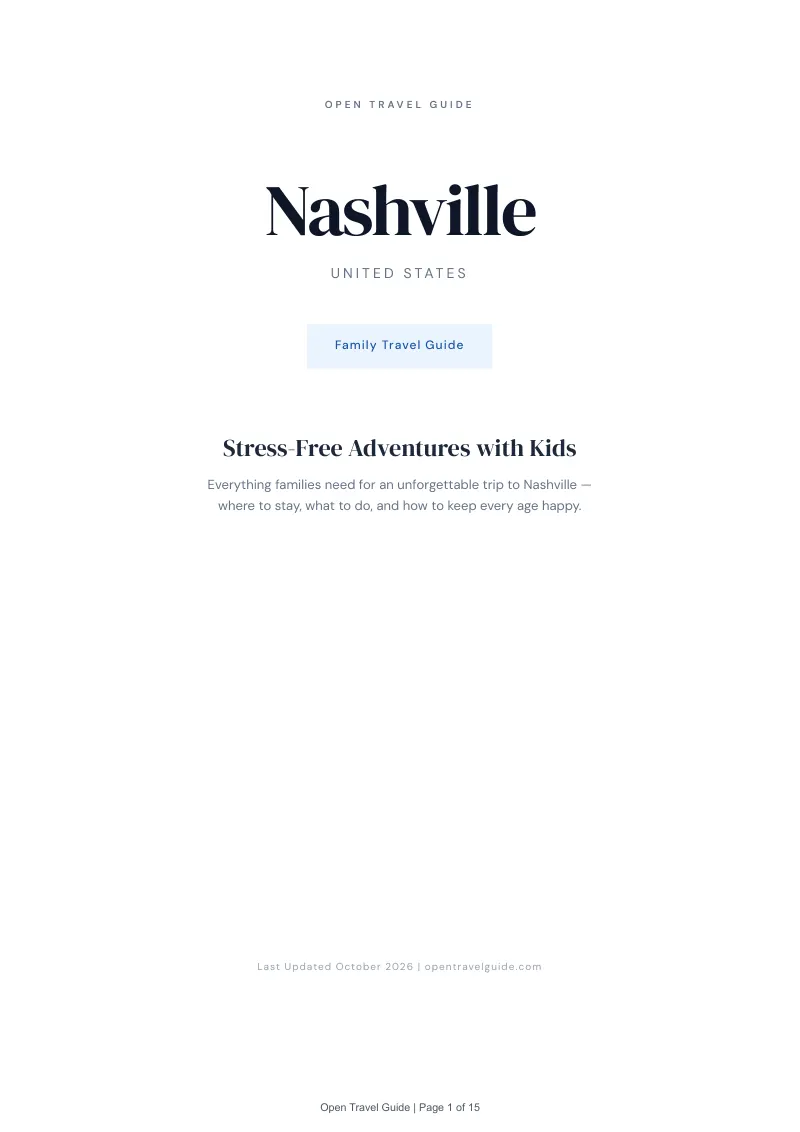 Nashville Family Travel Guide: Cover