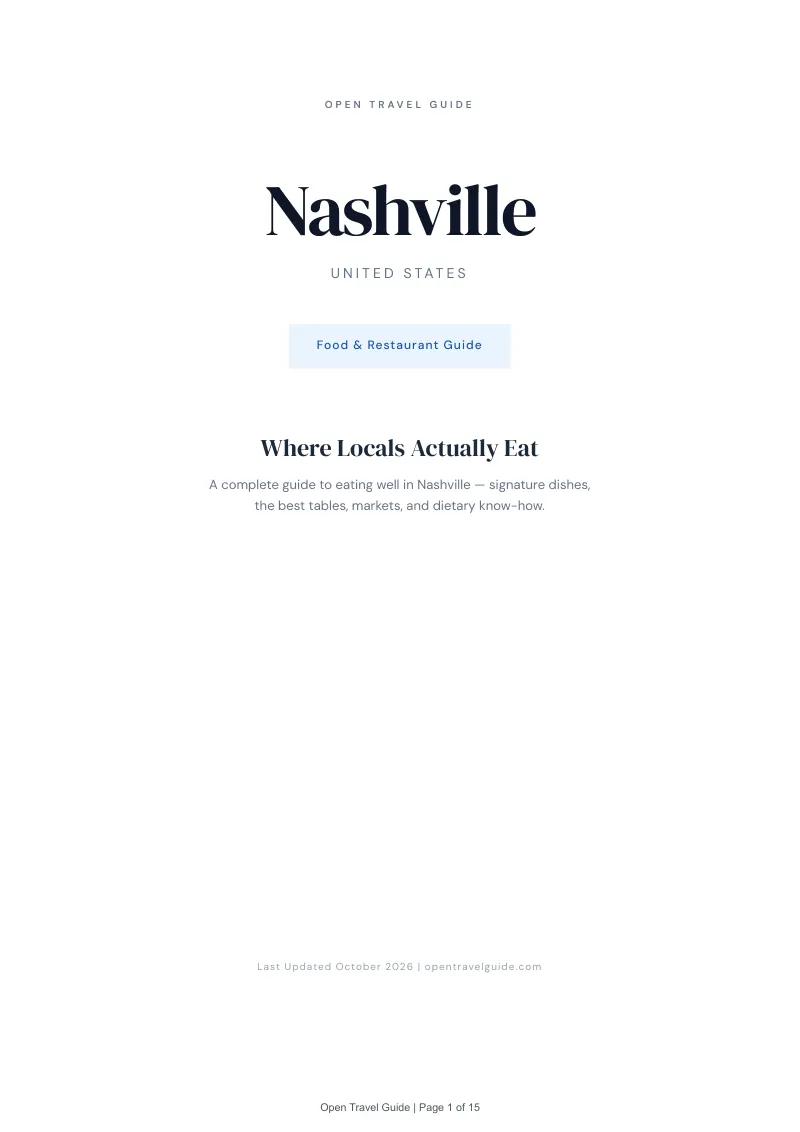 Nashville Food & Restaurant Guide: Cover