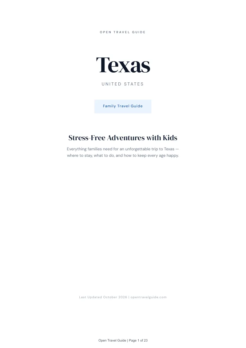 Texas Family Travel Guide: Cover